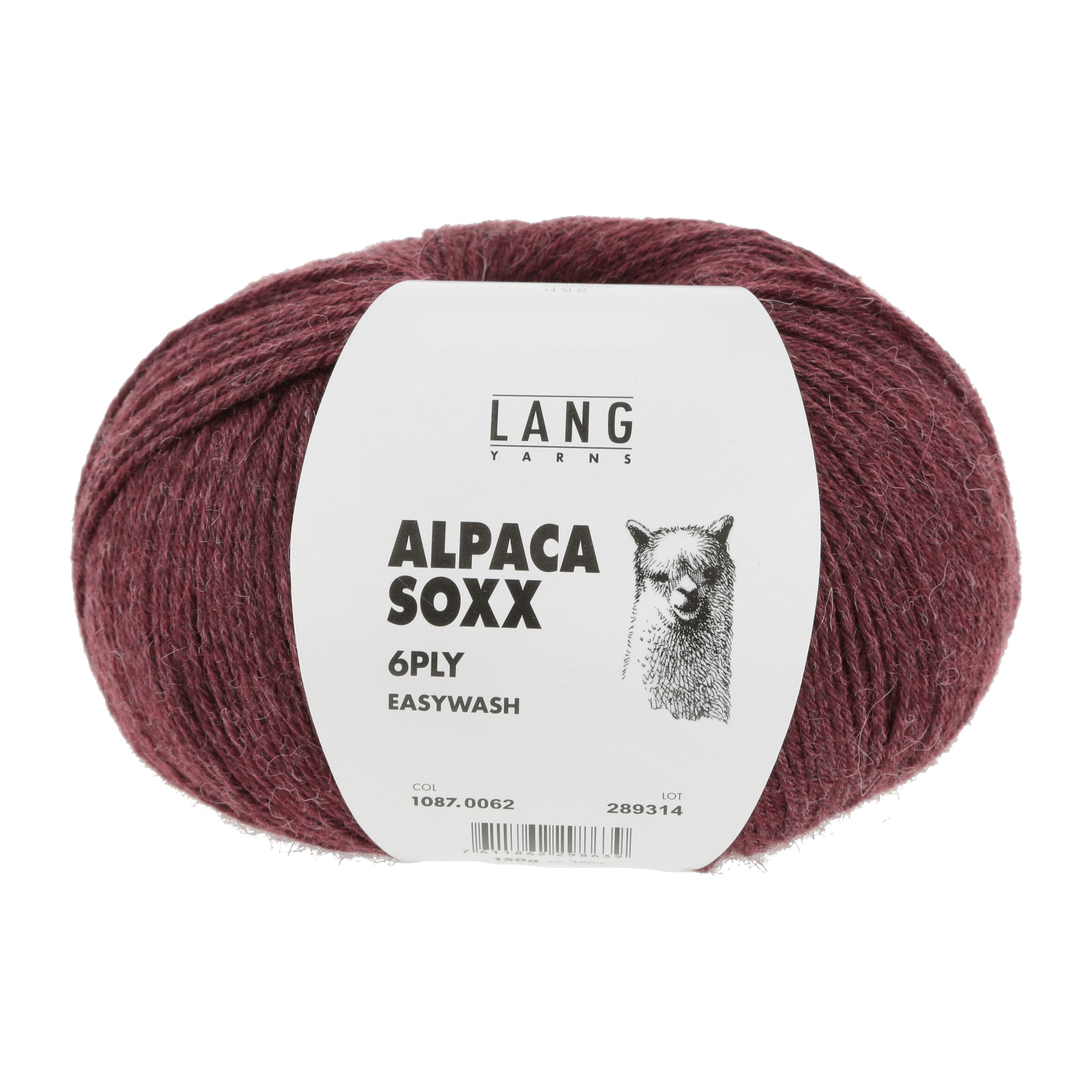 LANG ALPACA SOXX 6-FACH 150GR 0062 DUNKELROT