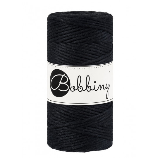 BOBBINY MAKRAMEE CORD 3MM BLACK 