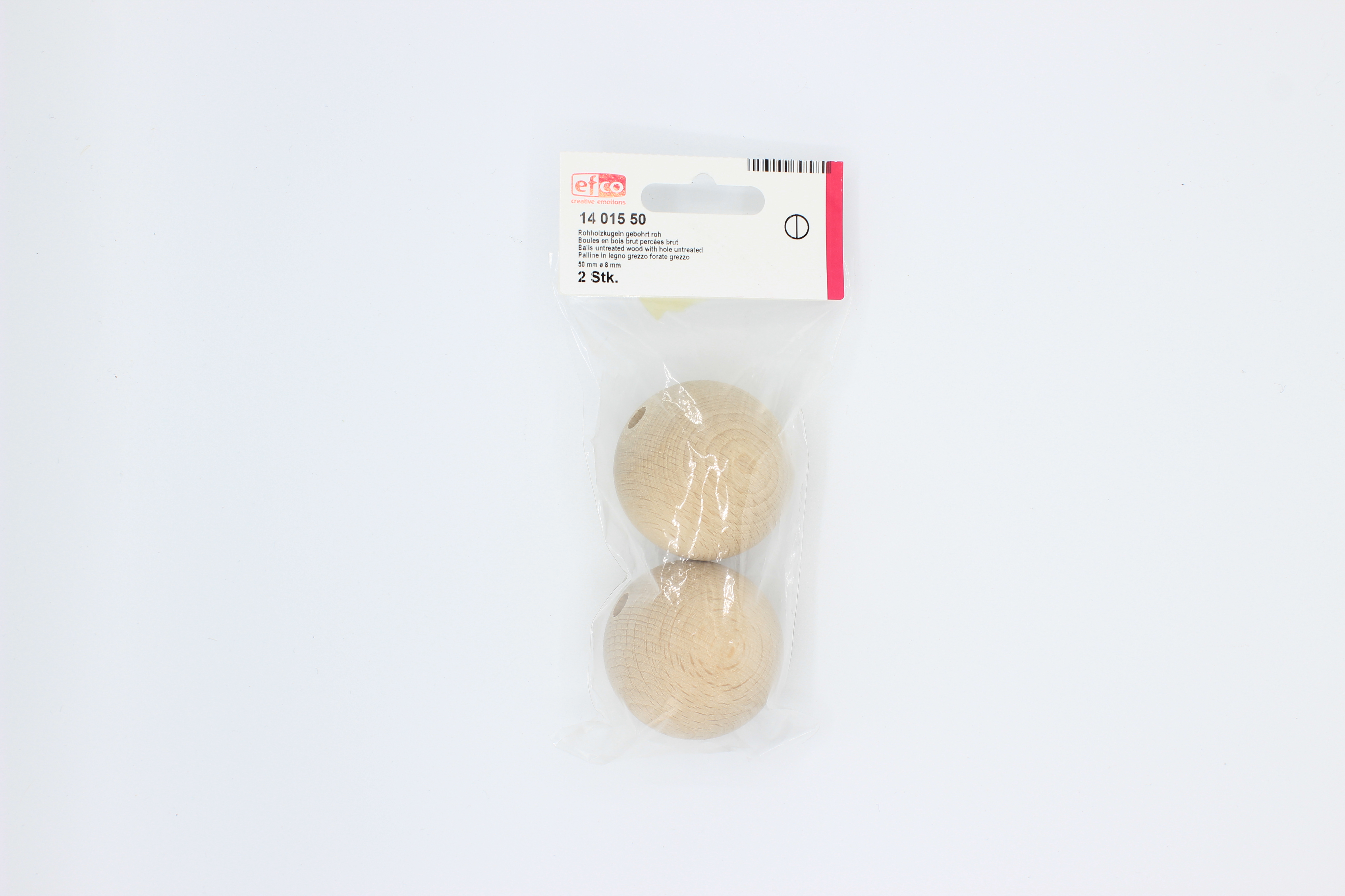 HOLZKUGELN GEBOHRT 50MM 2 STÜCK 