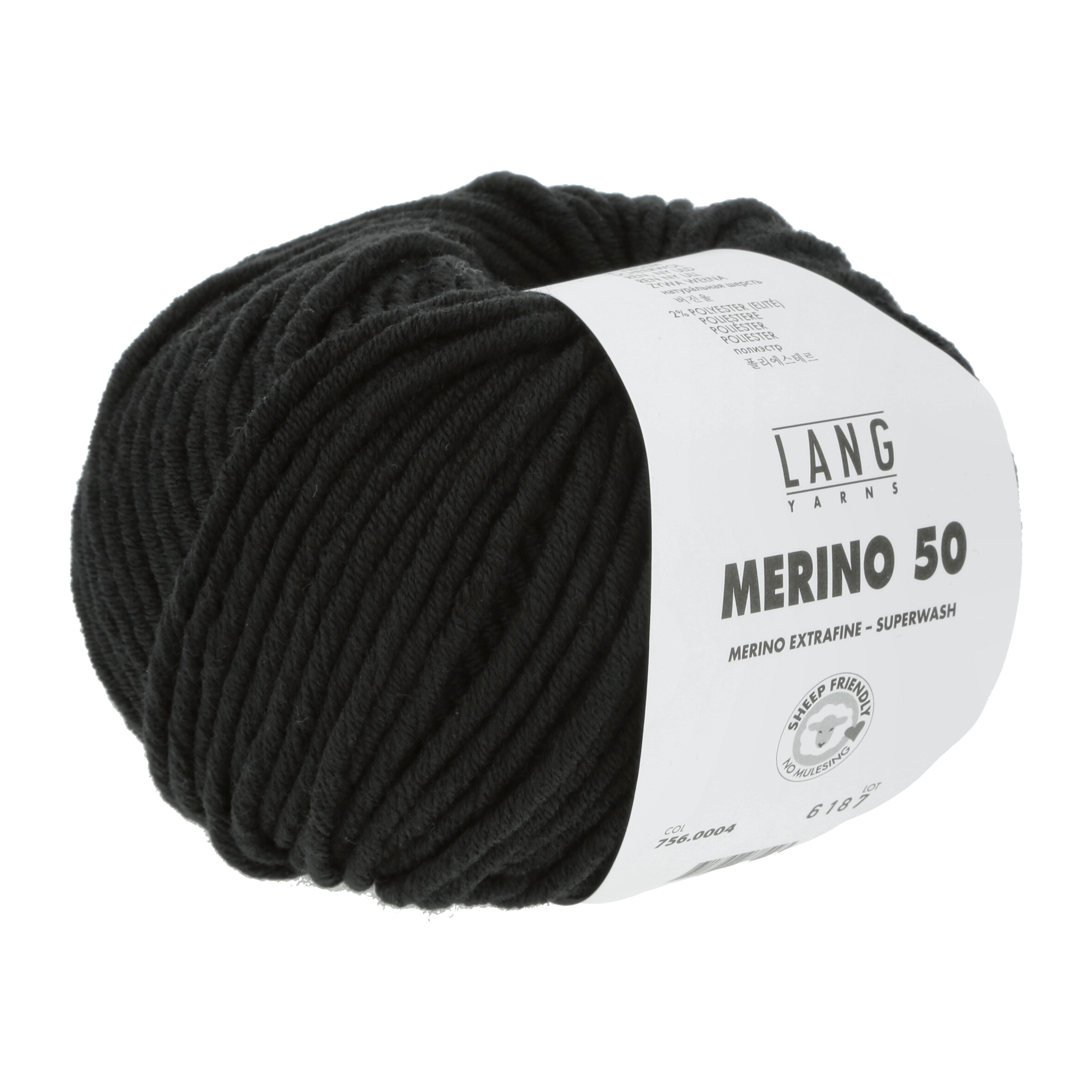 LANG MERINO 50 100GR 0004 SCHWARZ