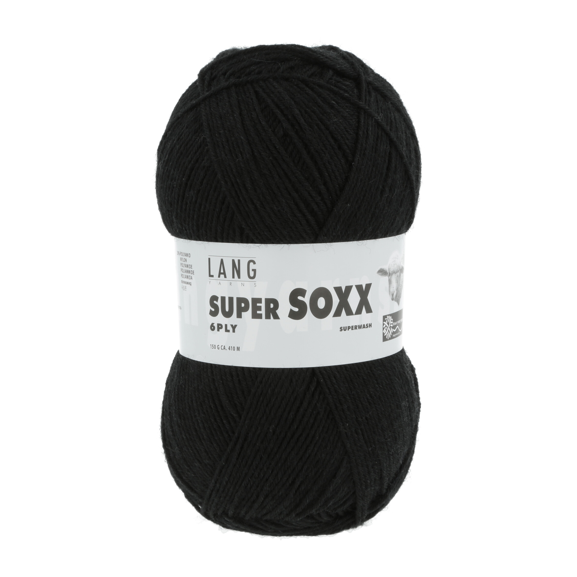 LANG SUPER SOXX  6FACH 150GR 004 SCHWARZ