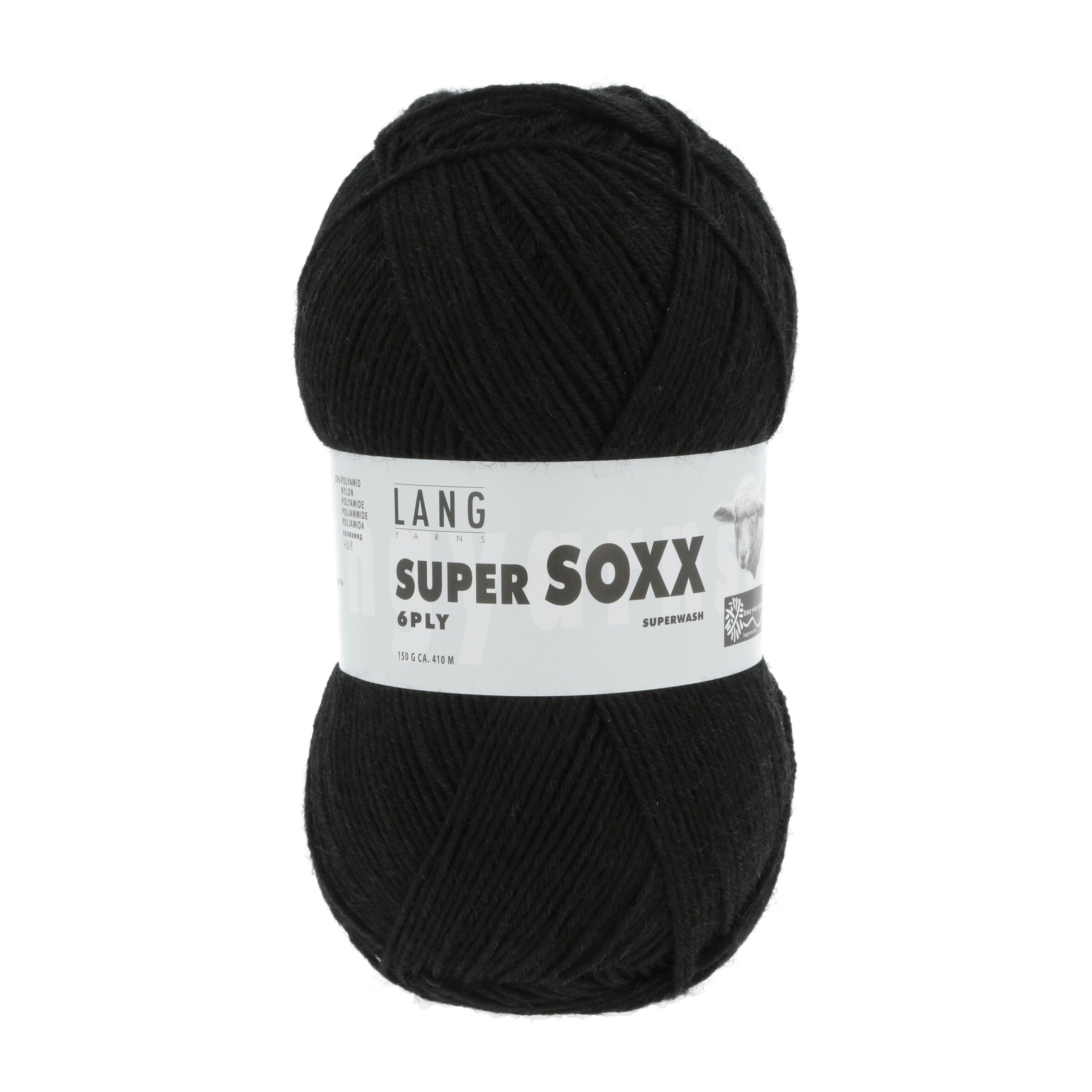 LANG SUPER SOXX 6PLY 004 NERO 150GR 