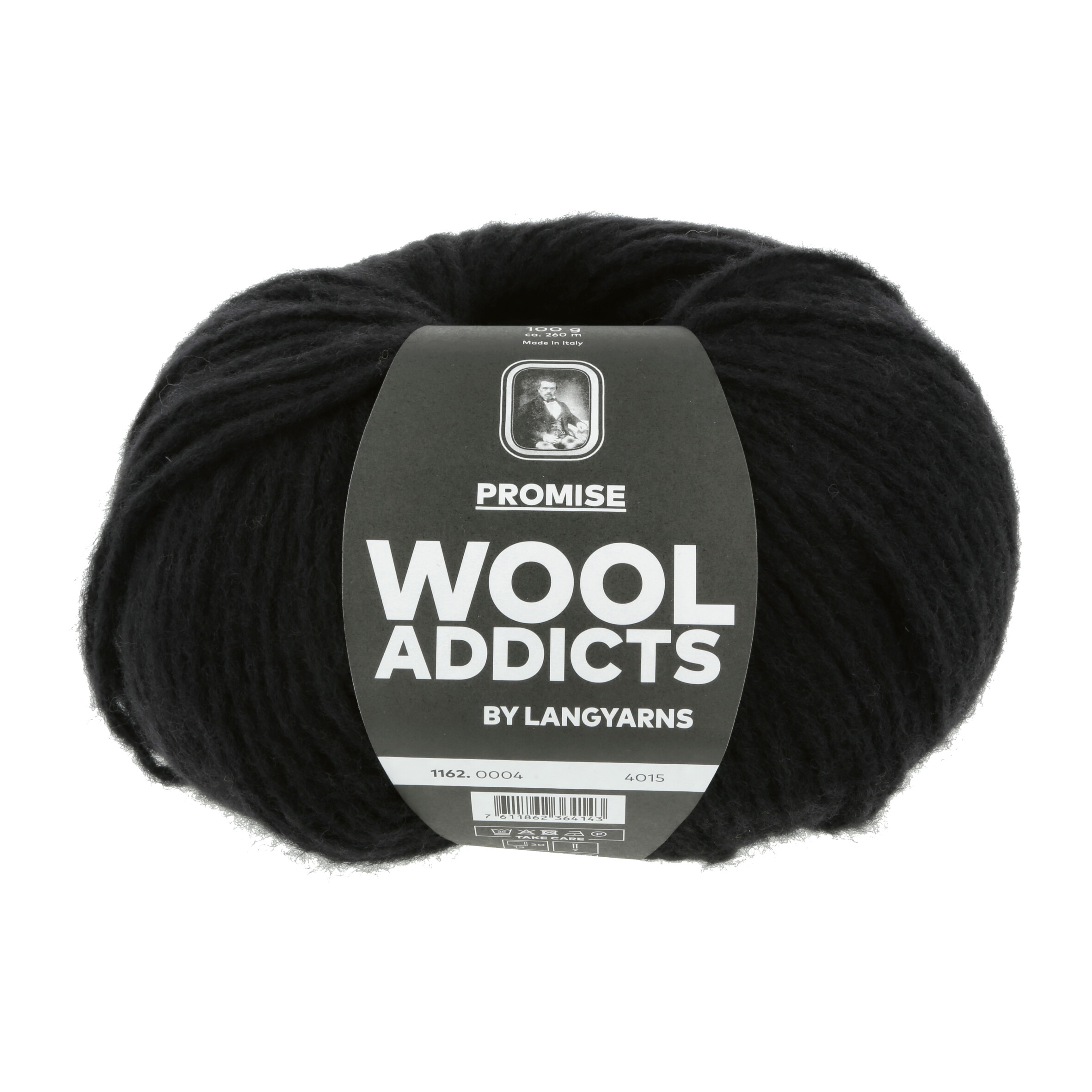 LANG WOOL ADDICTS PROMISE SCHWARZ 100GR
