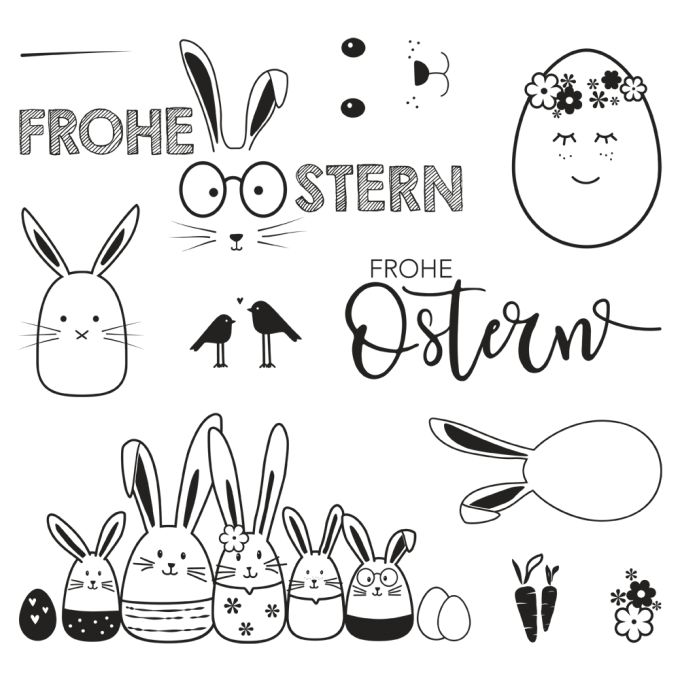 CLEAR STAMPS FROHE OSTERN