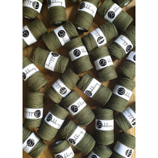 BOBBINY 3PLY MAKRAMEE-SCHNUR 3MM 100M AVOCADO