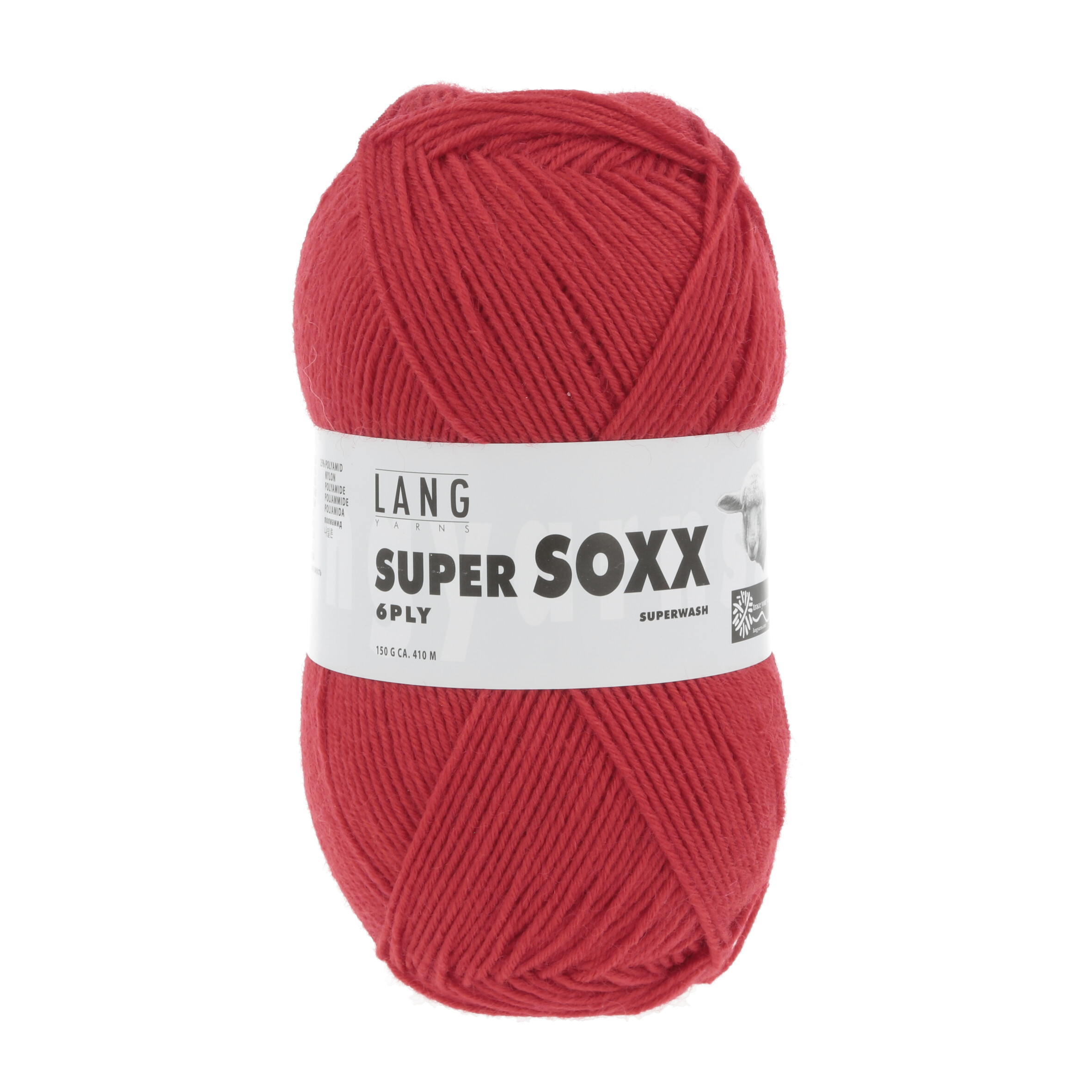LANG SUPER SOXX  6FACH 0060 HELLROT 150GR