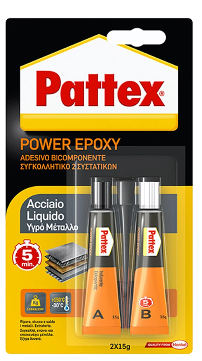 PATTEX POWER EPOXY  FLÜSSIGMETALL 2x15GR