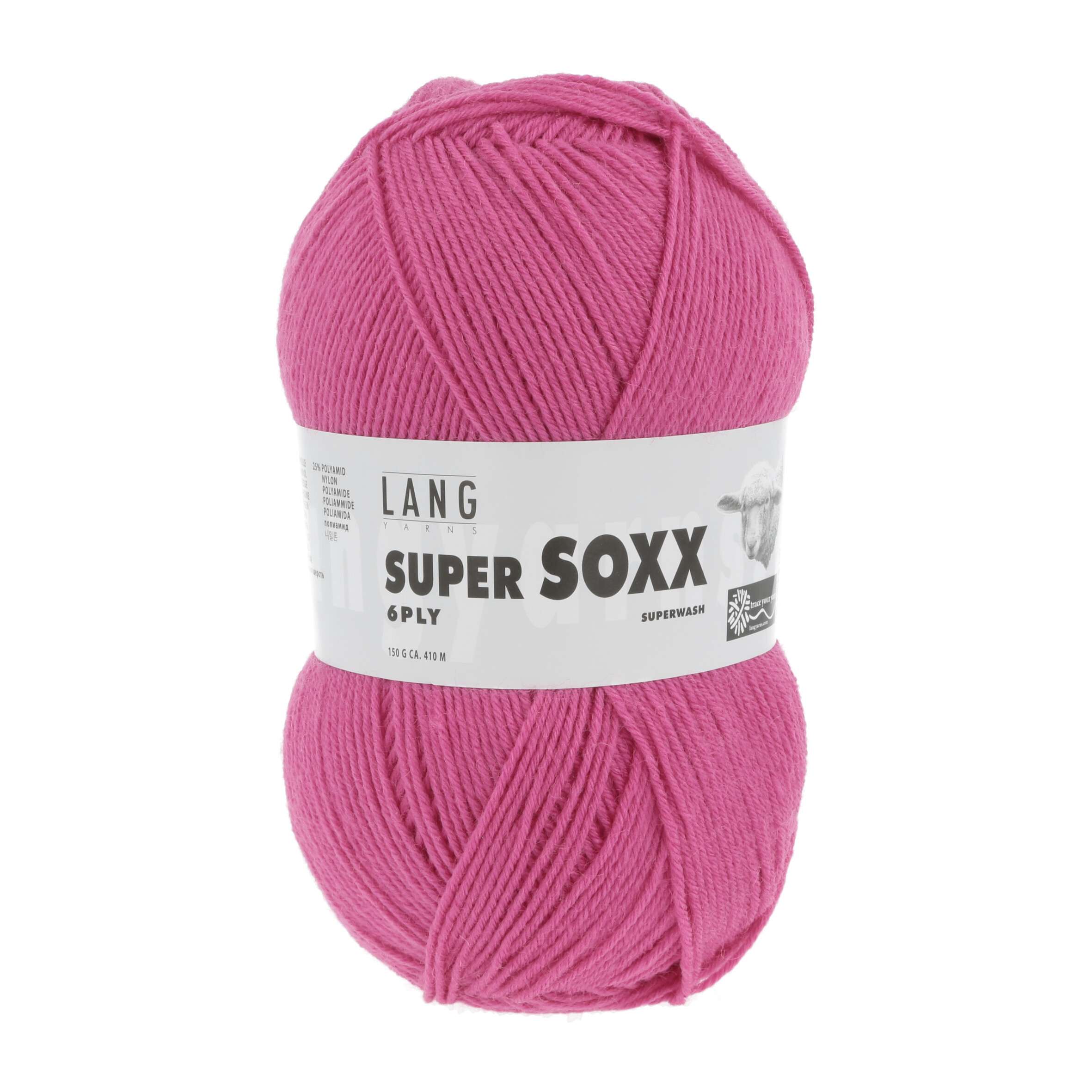 LANG SUPER SOXX  6FACH 0084 PINK 150GR  