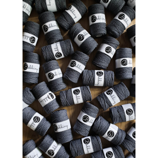 BOBBINY 3PLY MAKRAMEE-ROPE 3MM 100M CHARCOAL