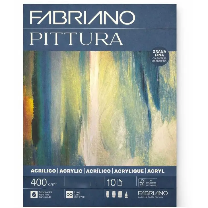 ACRYLMALBLOCK: "FABRIANO PITTURA ACRYLIC" 30X40CM