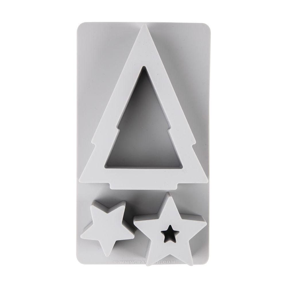 SILIKON GIEßFORM TEELICHTBAUM UND STERNE  