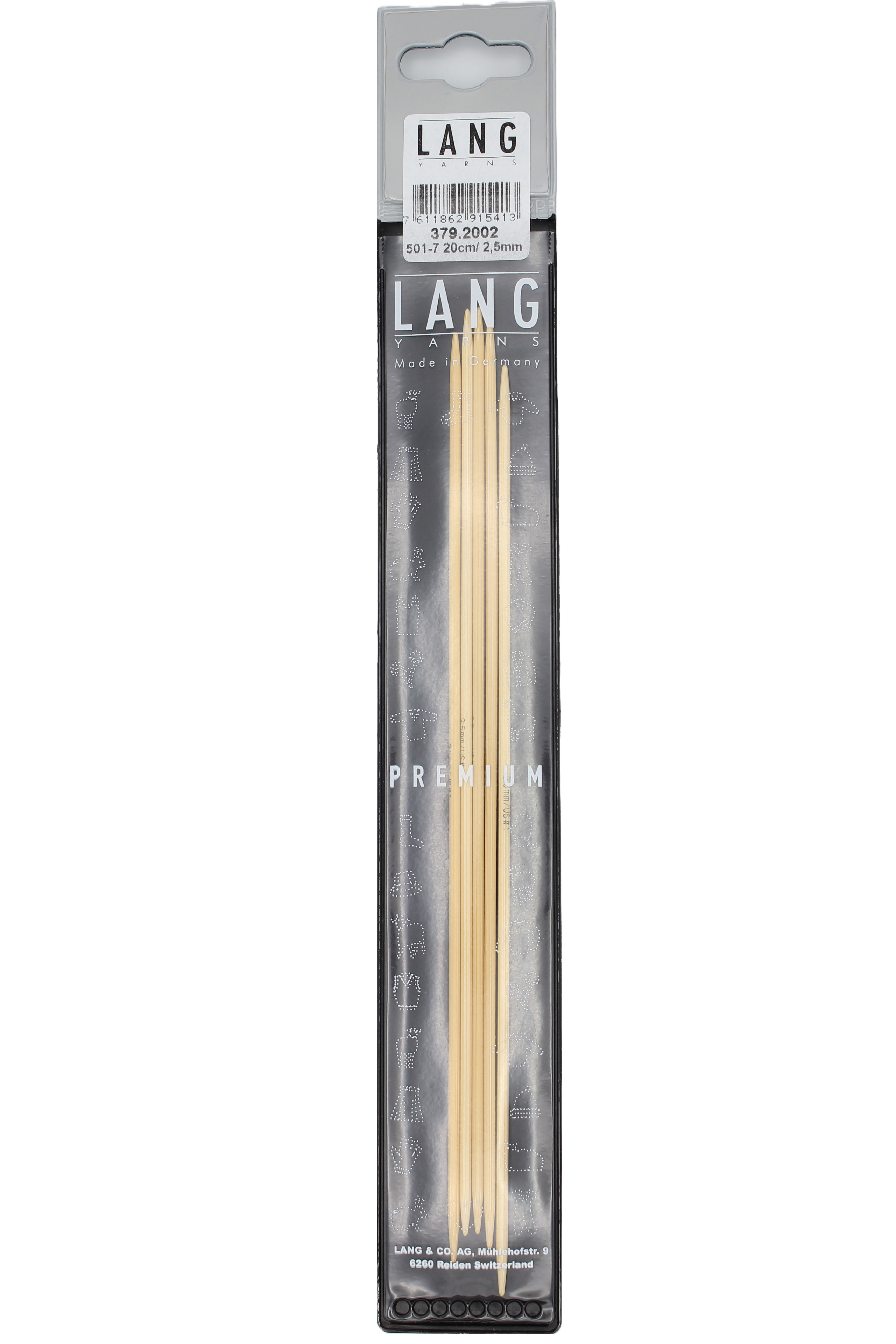 STRUMPFSTRICKNADELN, BAMBUS 20CM 2,5MM