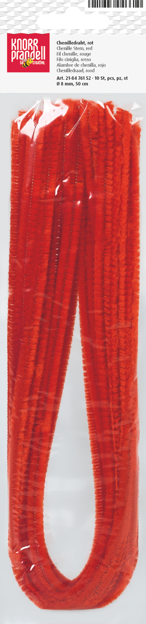 CHENILLEDRAHT 50CM Ø 8CM ROT