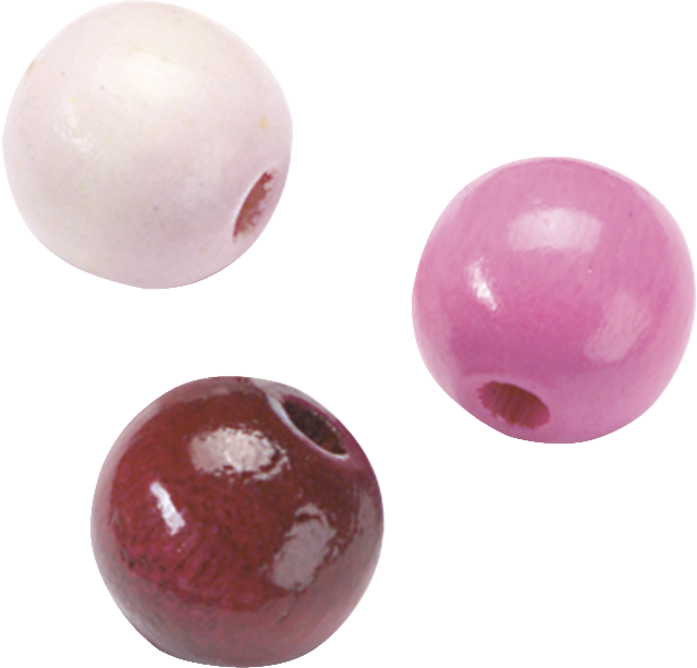 HOLZPERLEN 10MM ROSA-, PINK- MIX