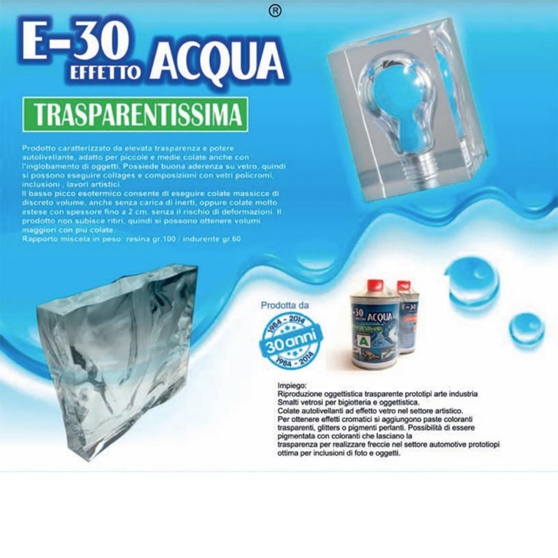 RESINA EPOSSIDICA E30 EFFETTO ACQUA 800GR