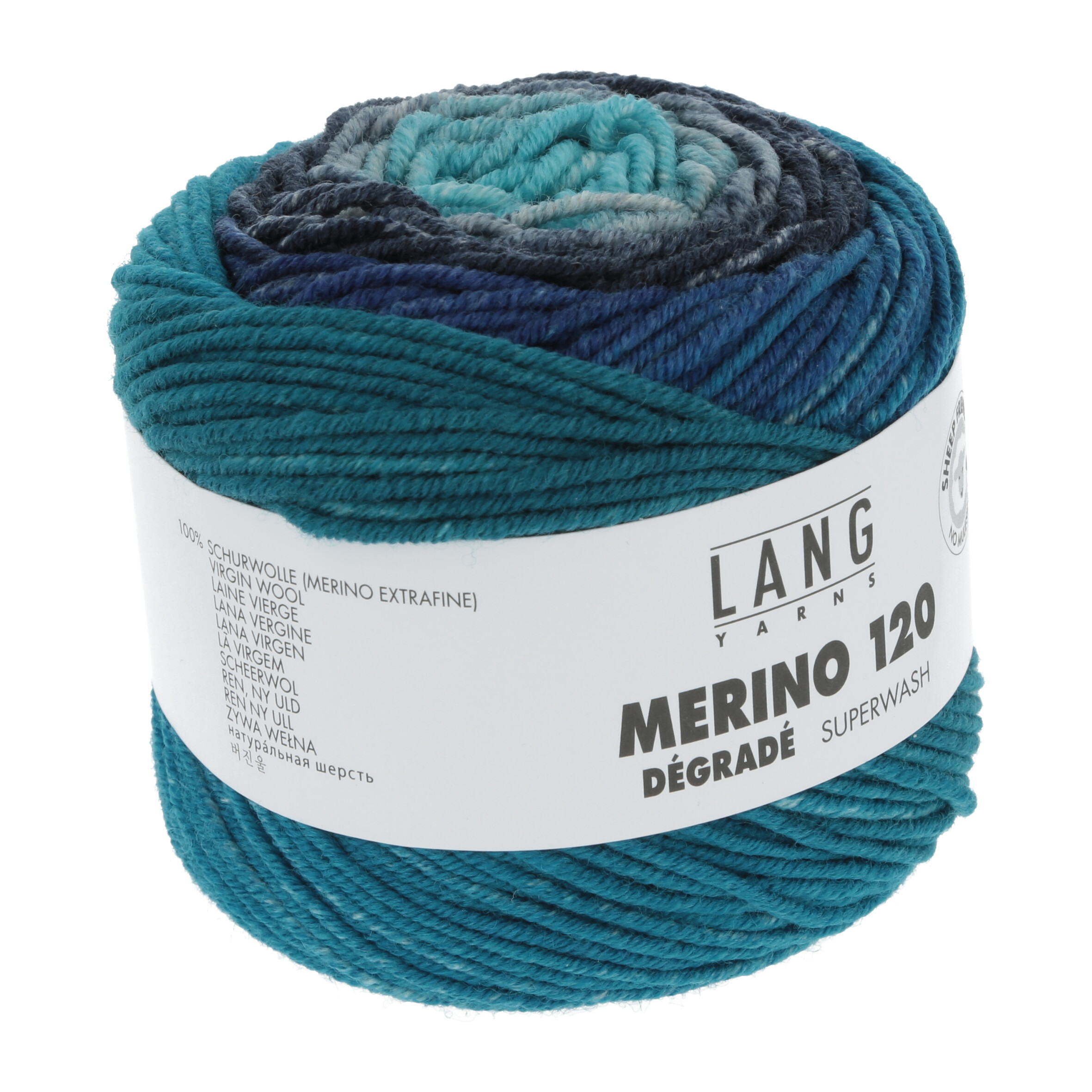 LANG MERINO 120DEGRADE 50GR BLAU BUNT 0005