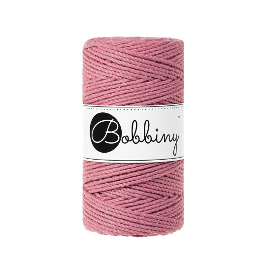 BOBBINY 3PLY MAKRAMEE-ROPE 3MM 100M ROSA