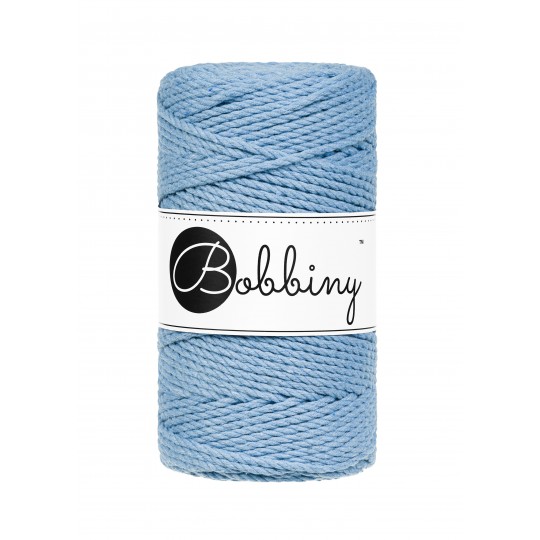 BOBBINY 3PLY MAKRAMEE-SCHNUR 3MM 100M HELLBLAU