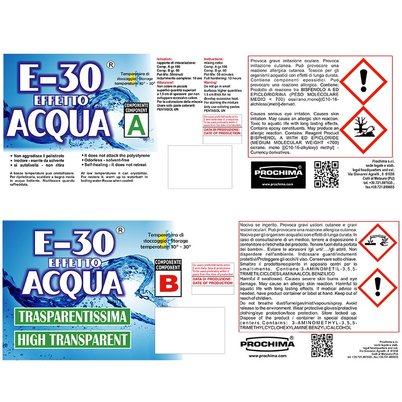 RESINA EPOSSIDICA E30 EFFETTO ACQUA 800GR