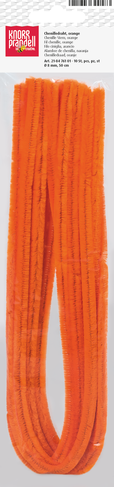 CHENILLEDRAHT 50CM Ø 8CM ORANGE