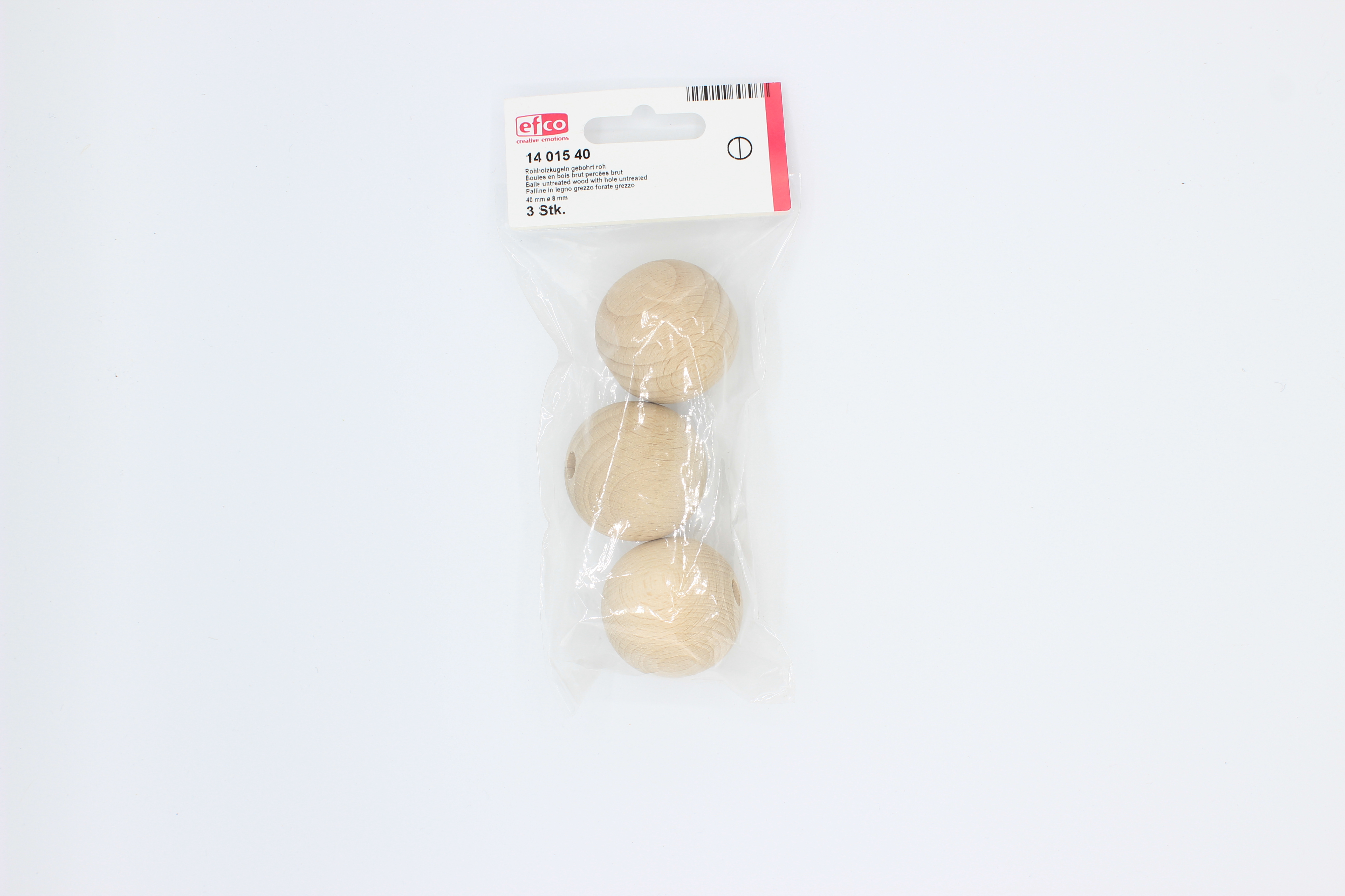 HOLZKUGELN GEBOHRT 40MM 3 STÜCK