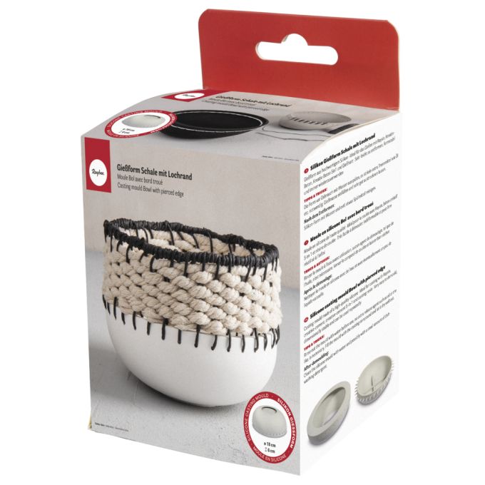 SILIKON GIEßFORM SCHALE MIT LOCHRAND 