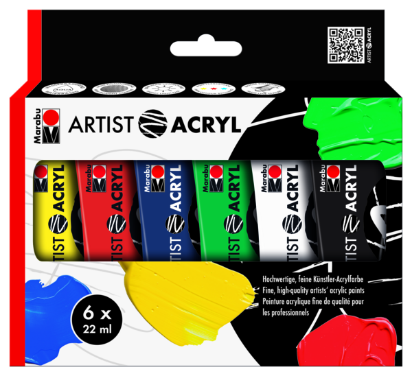 MARABU ARTIST ACRYL 6ER-SORTIERUNG 6x22ML