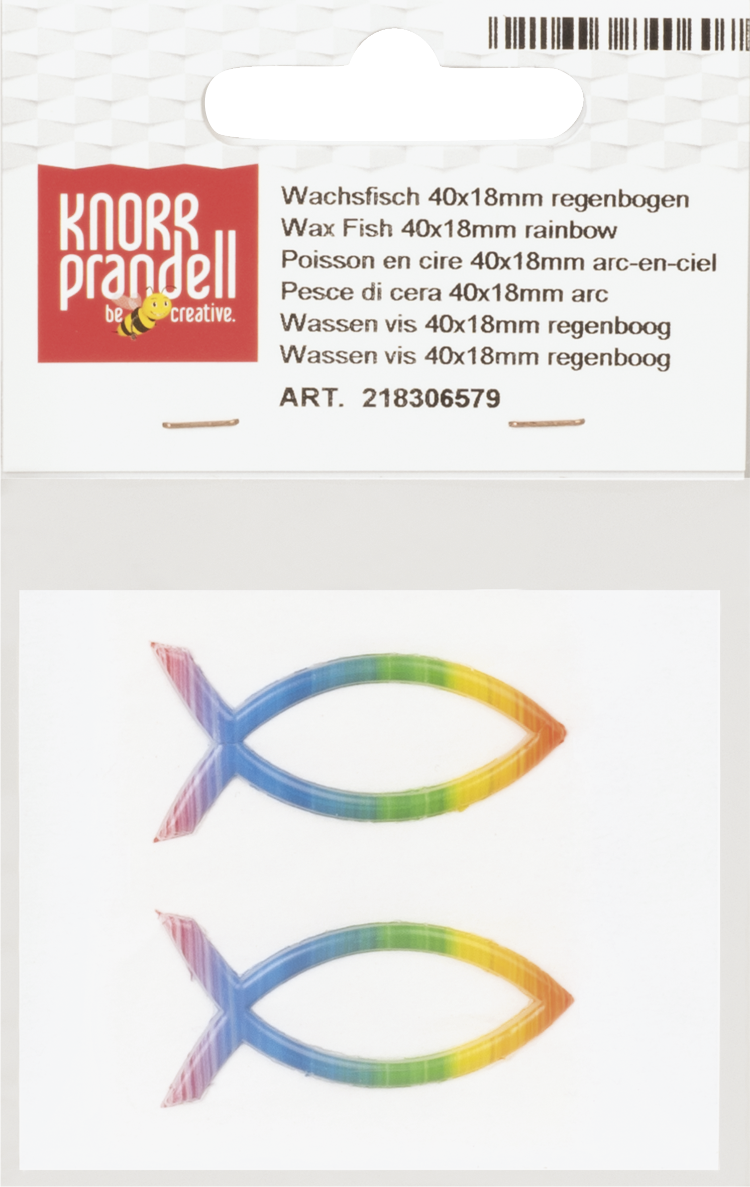 WACHSFISCH 40x18MM REGENBOGEN