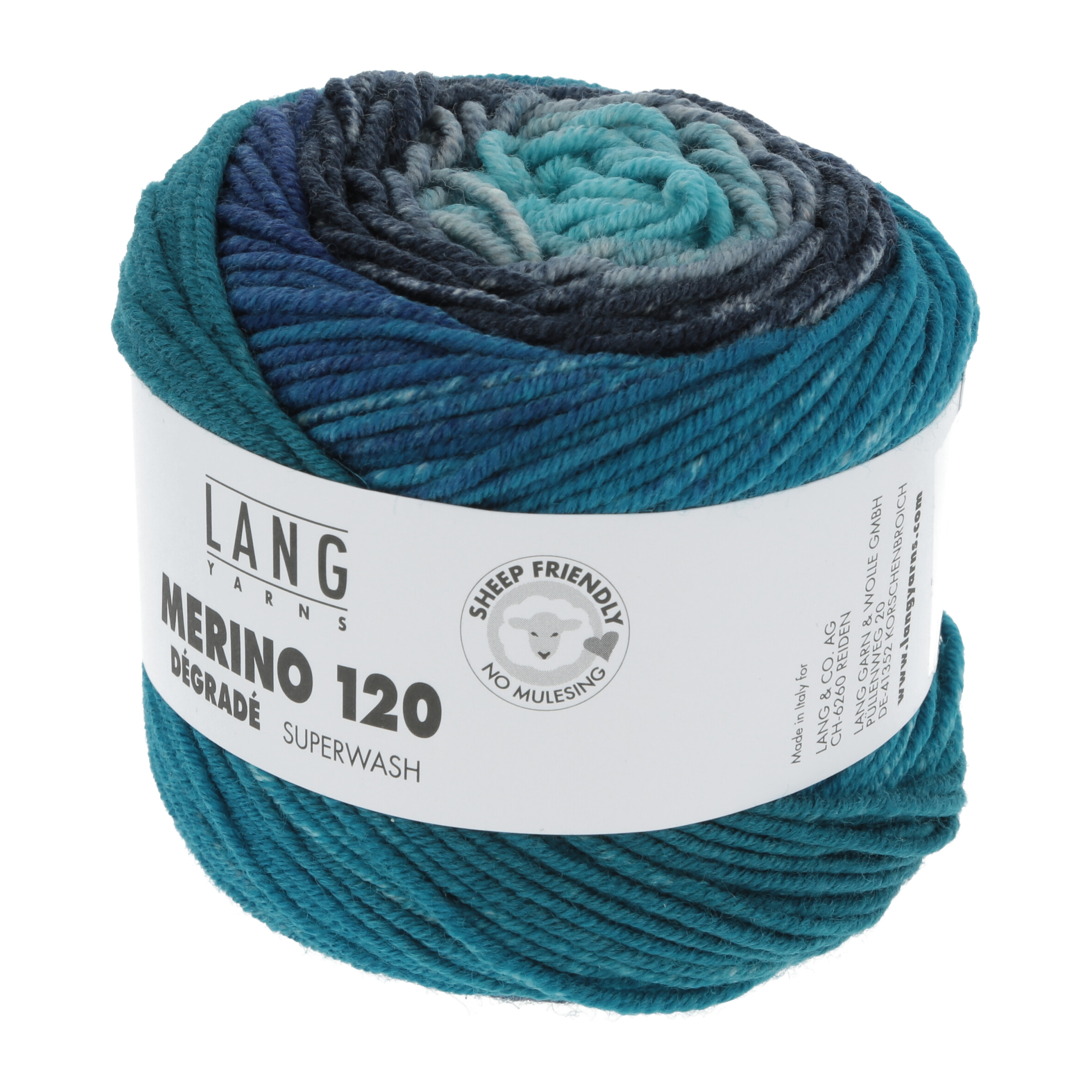 LANG MERINO 120DEGRADE 50GR BLAU BUNT 0005