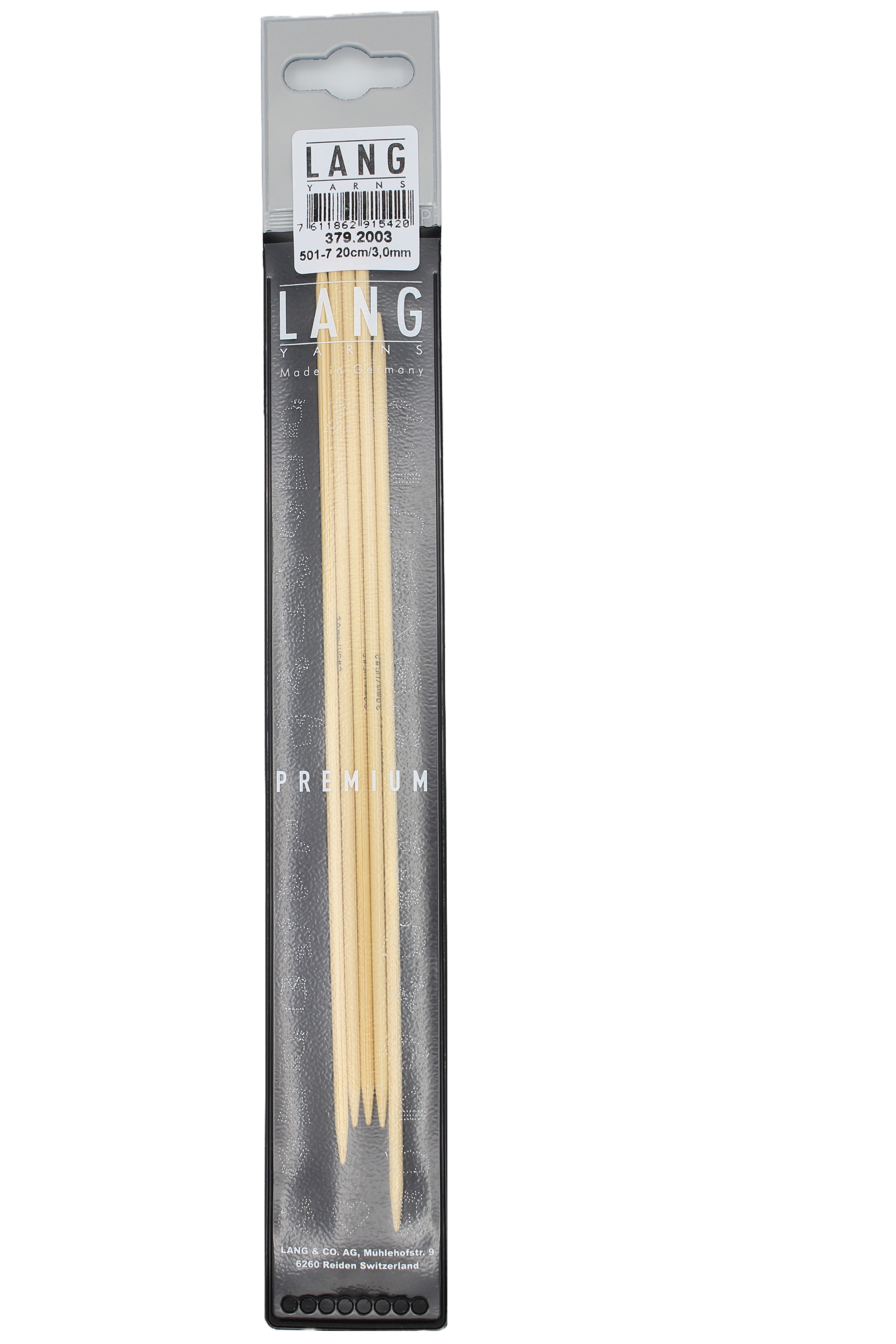 STRUMPFSTRICKNADELN, BAMBUS 20CM 3MM