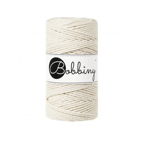 BOBBINY 3PLY MAKRAMEE-SCHNUR 3MM 100M NATURAL