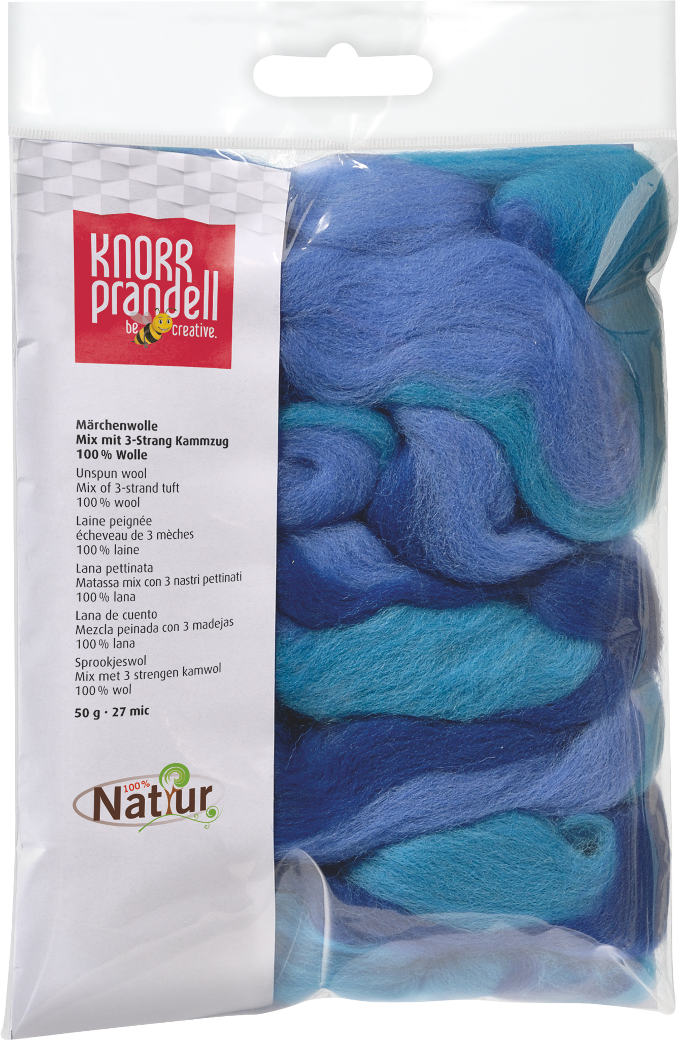 FILZWOLLE 50GR. BLAU MELIERT