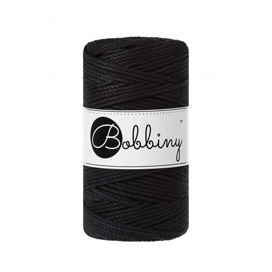 BOBBINY 3PLY MAKRAMEE-SCHNUR 3MM 100M SCHWARZ