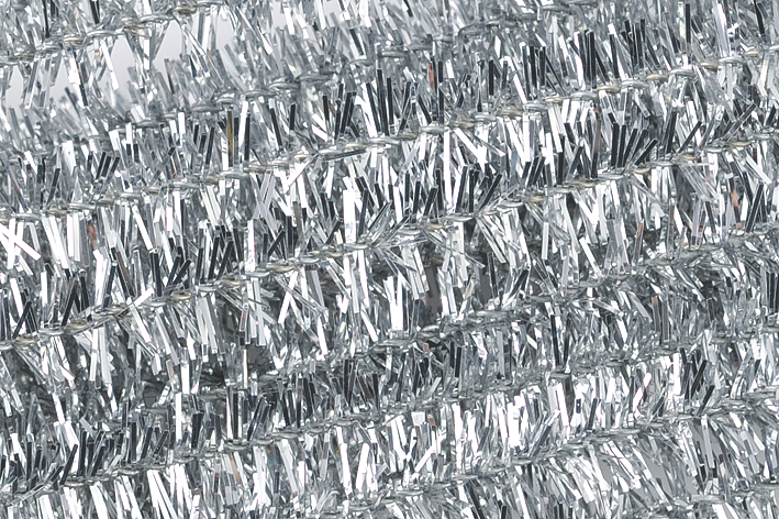 CHENILLEDRAHT 50CM Ø 8CM SILBER 