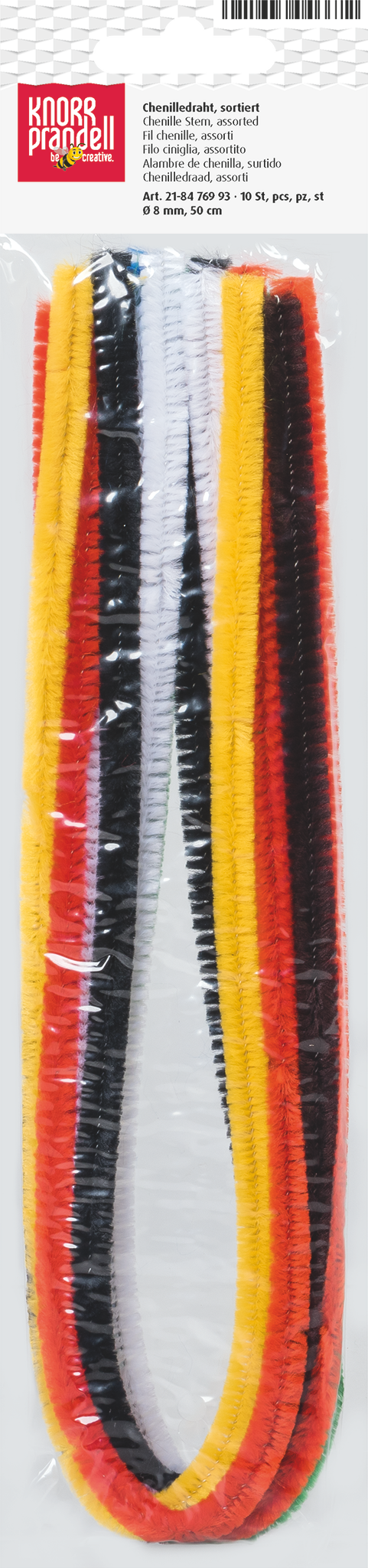 CHENILLEDRAHT 50CM Ø 8CM BUNT