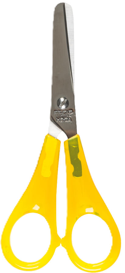 SCHERE KINDER RUND 13CM GELB