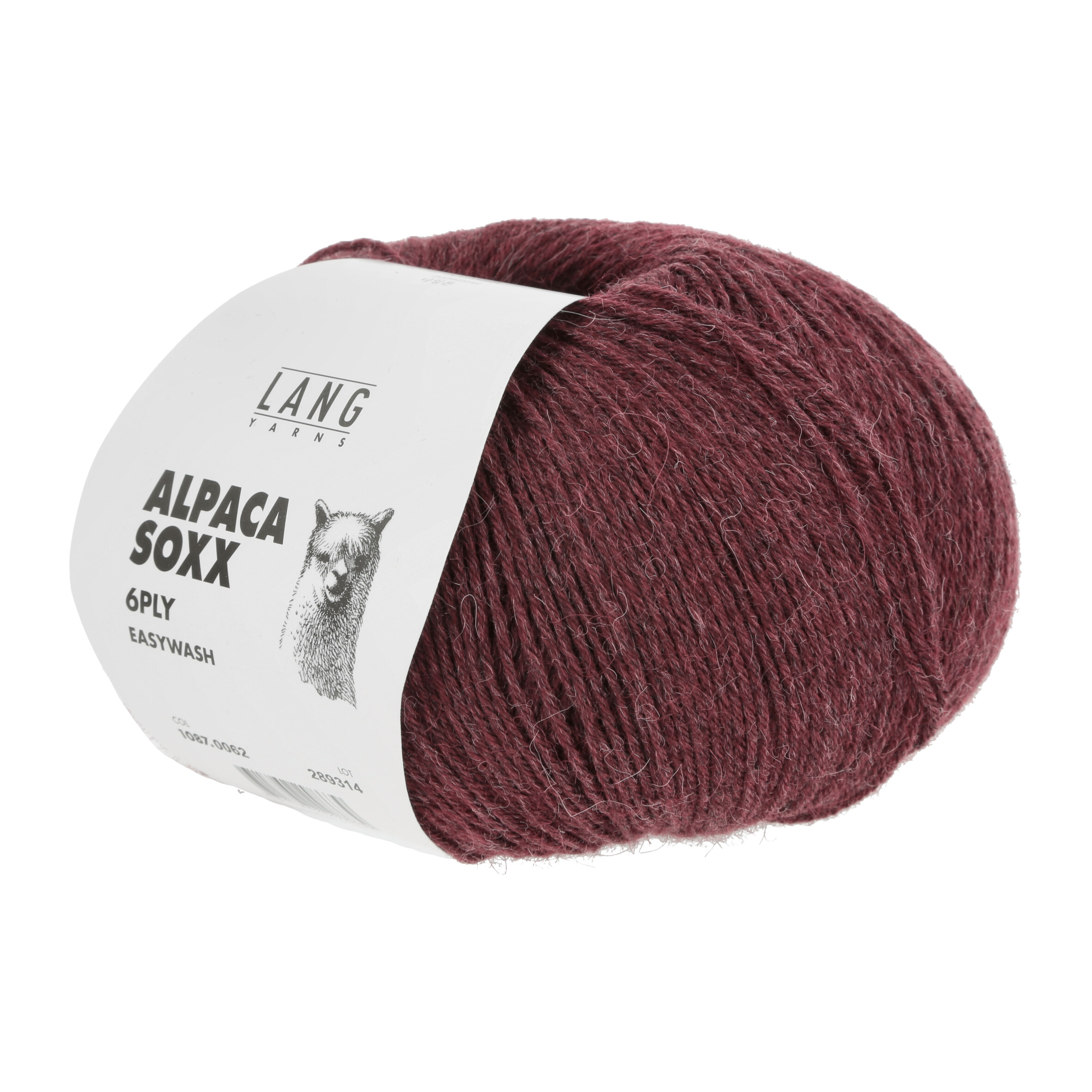 LANG ALPACA SOXX 6-FACH 150GR 0062 DUNKELROT