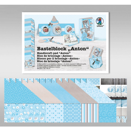 BASTELBLOCK ANTON 300GR 24X34CM  16BLATT