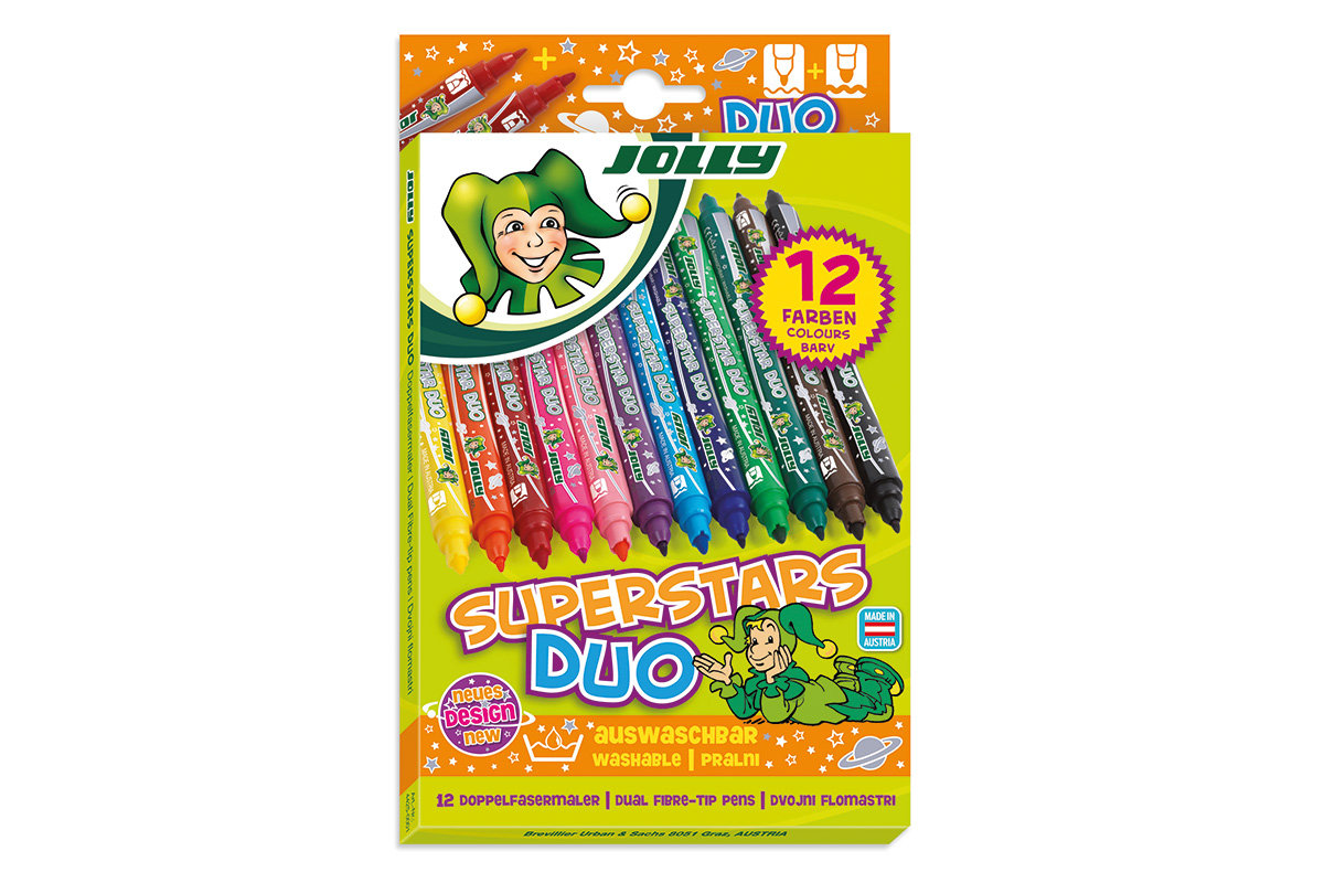 JOLLY FILZSTIFTE SUPERSTARS  DUO 12 FARBEN