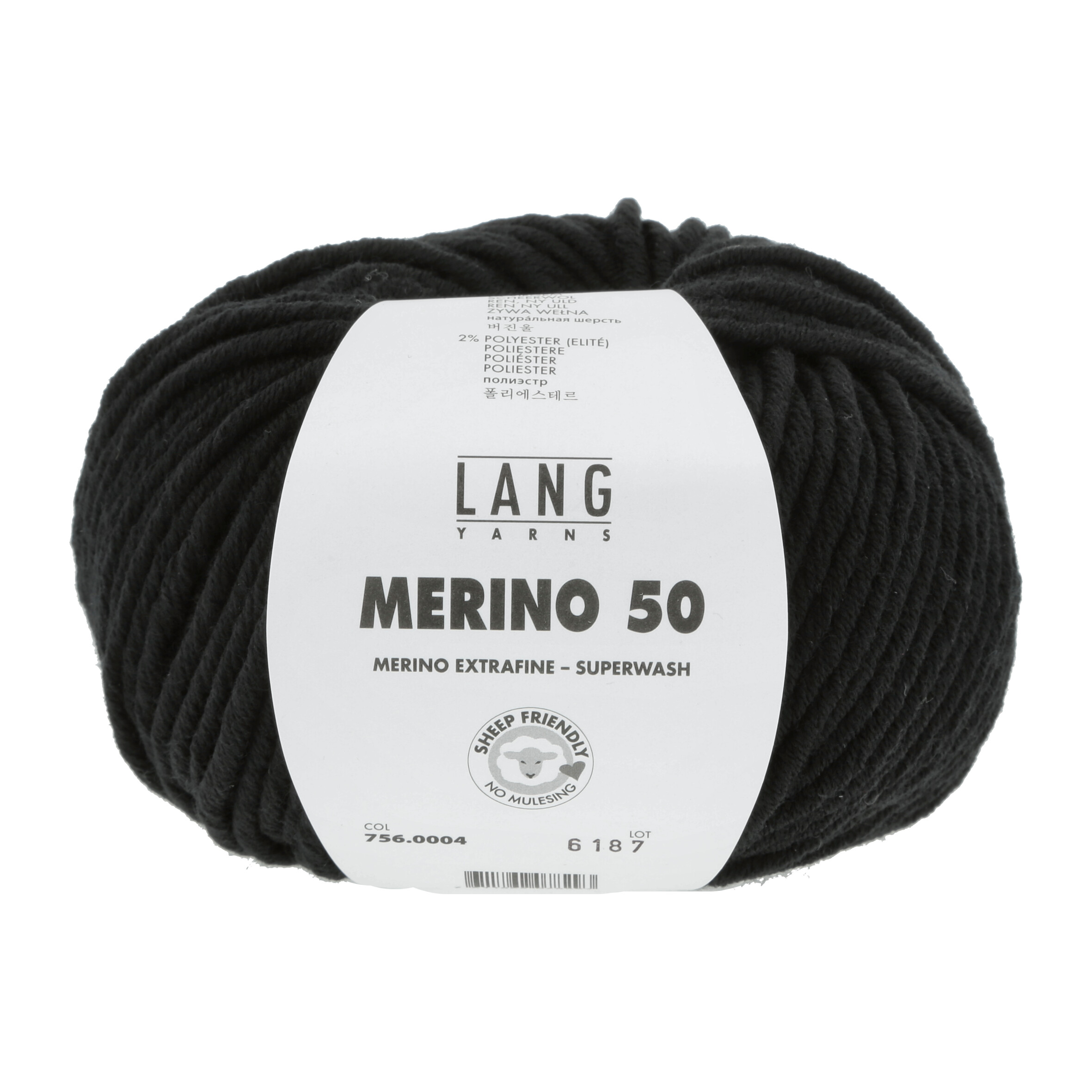 LANG MERINO 50 100GR 0004 SCHWARZ