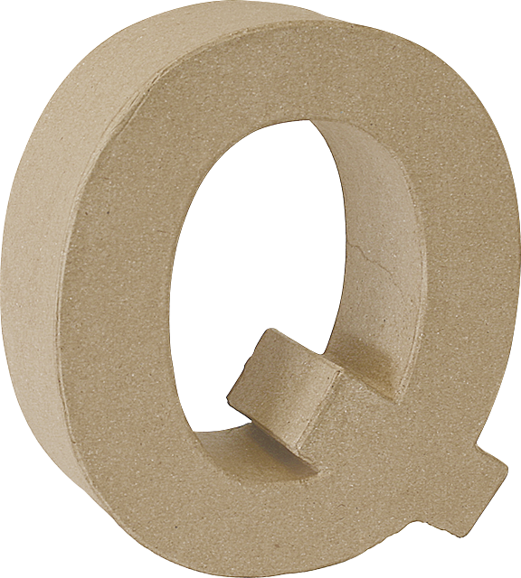 PAPP- BUCHSTABE "Q" 3D 17,5x17,5x5,5CM