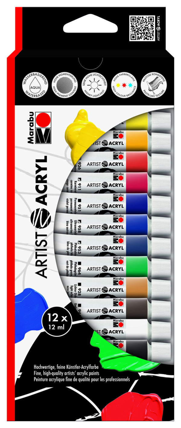 MARABU ARTIST ACRYL 12ER SORTIERUNG 
