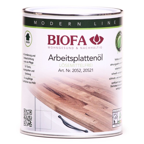 BIOFA 2052 ARBEITSPLATTENÖL, LÖSEMITTELFREI 1LT