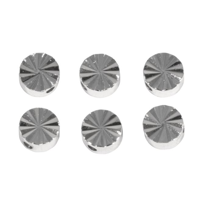 METALL PERLEN RUND, GESCHLIFFEN 6MM SILBER