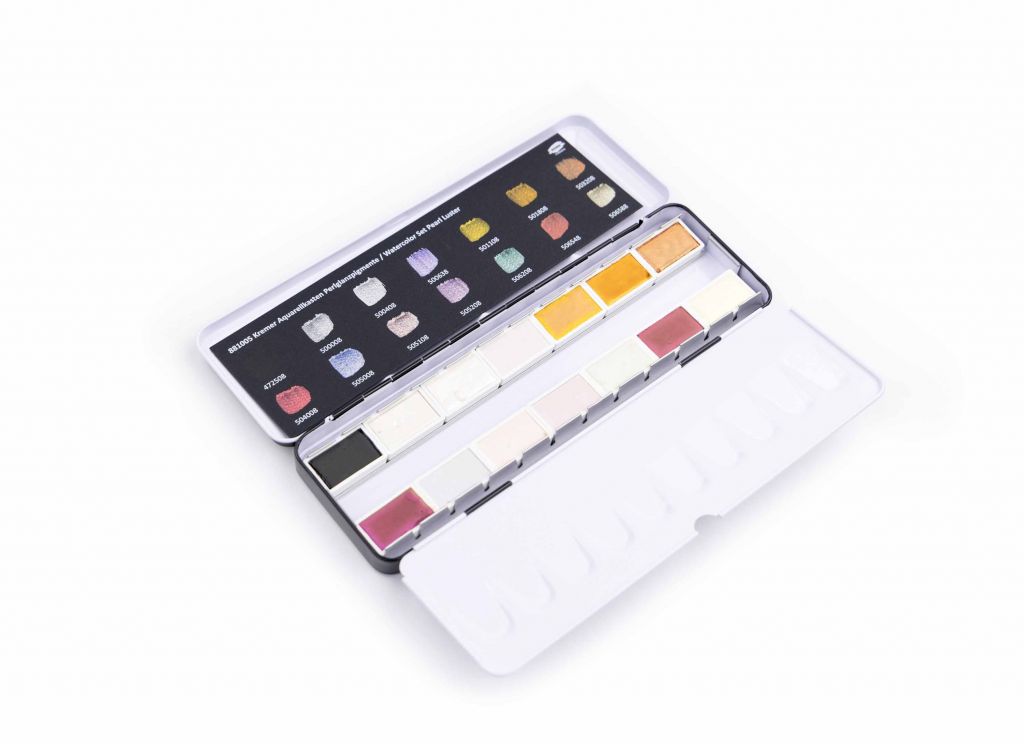 KREMER AQUARELLKASTEN PERLGLANZPIGMENTE