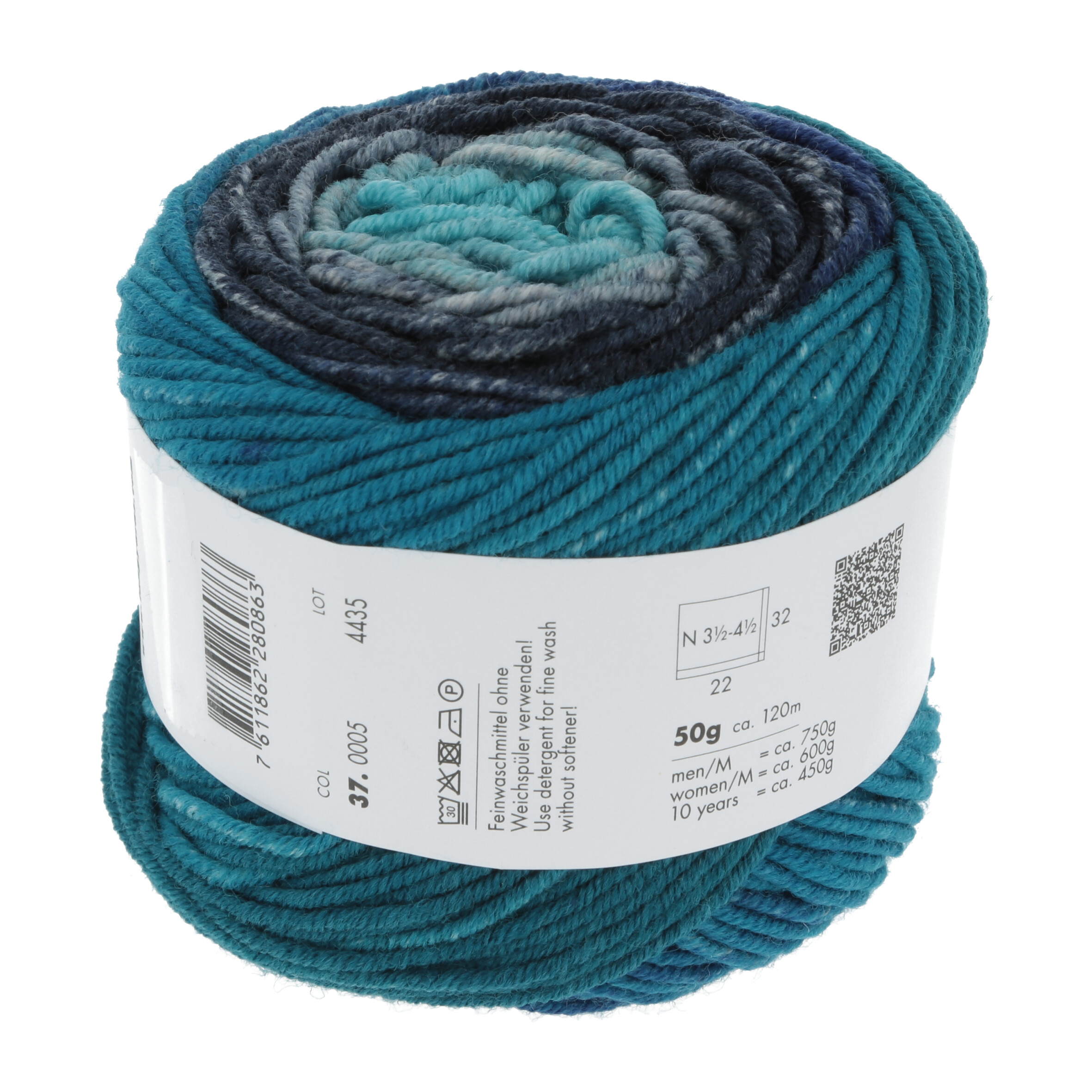 LANG MERINO 120DEGRADE 50GR BLAU BUNT 0005