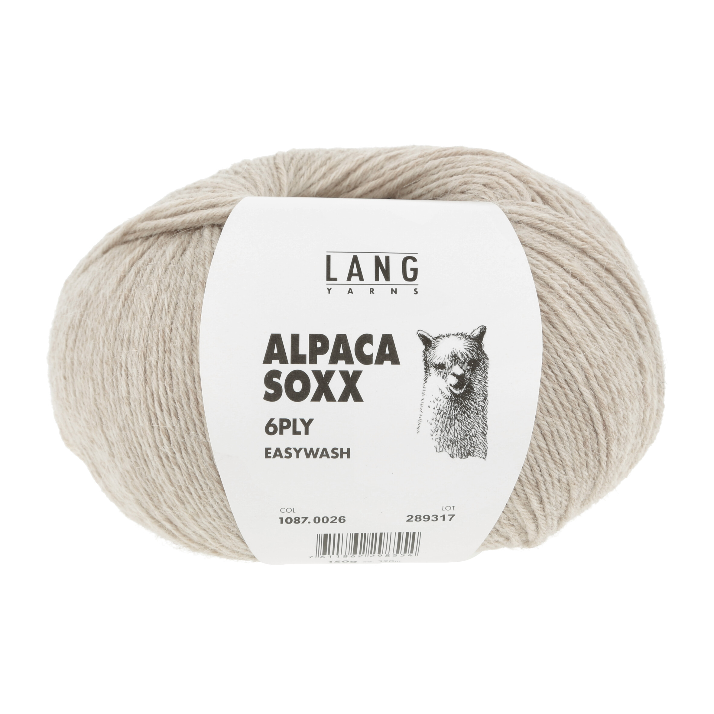 LANG ALPACA SOXX 6-FACH 150GR 0026 NATUR