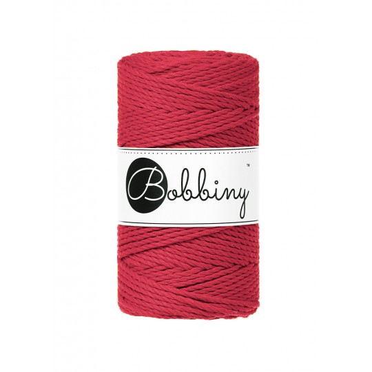 BOBBINY 3PLY MAKRAMEE-ROPE 3MM 100M CLASSIC RED