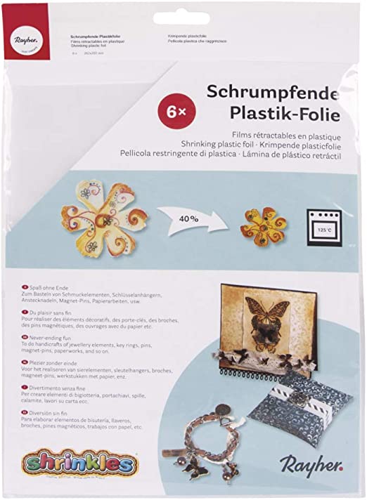 SCHRUMPFENDE PLASTIK FOLIE FROST 6STÜCK 262 X 202MM